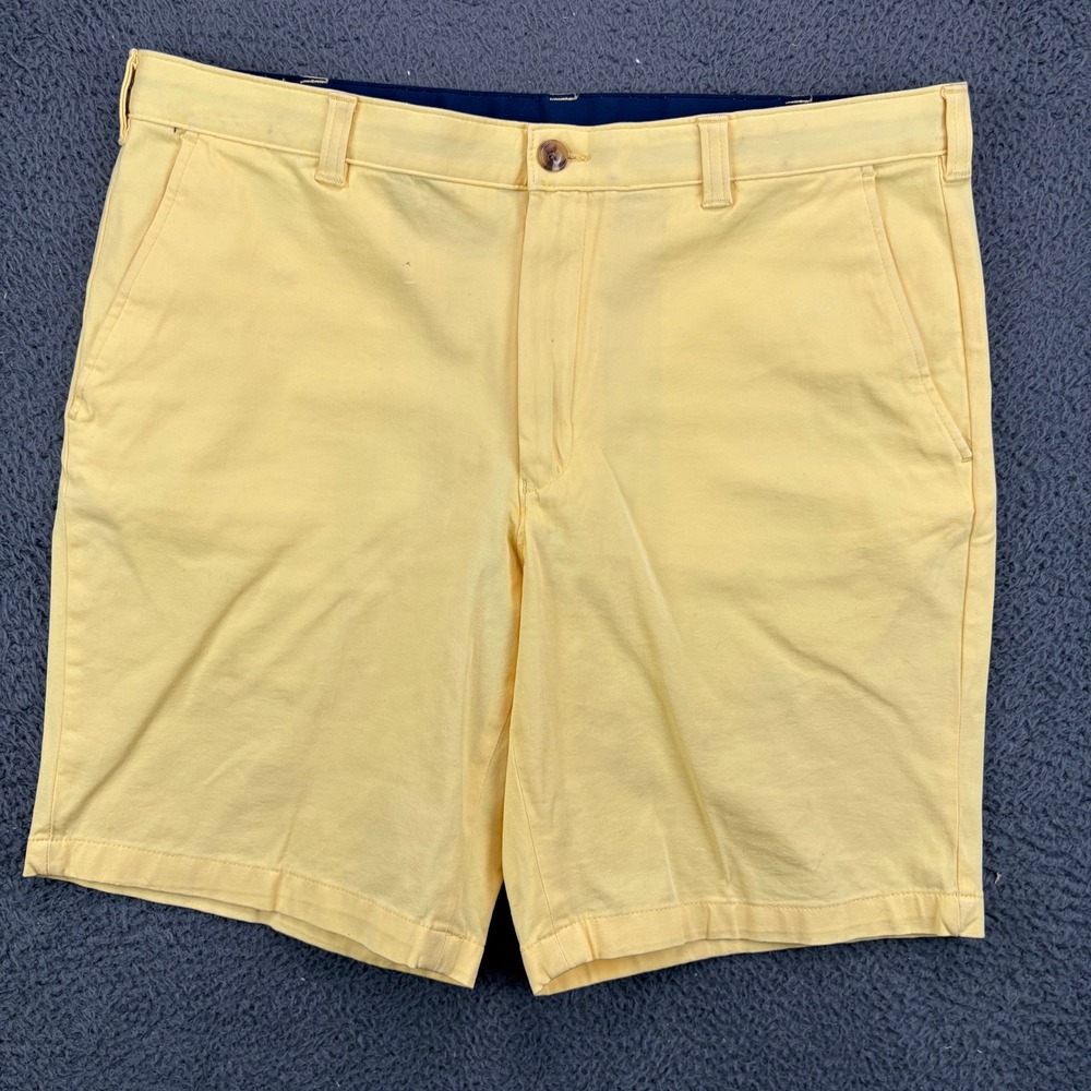 Club Room Mens Yellow Chino Shorts Size 36W Stretch Cotton Twill Casual Summer